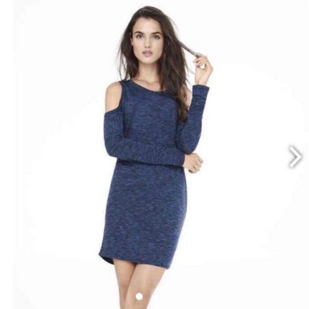 Express fitted cold shoulder dress